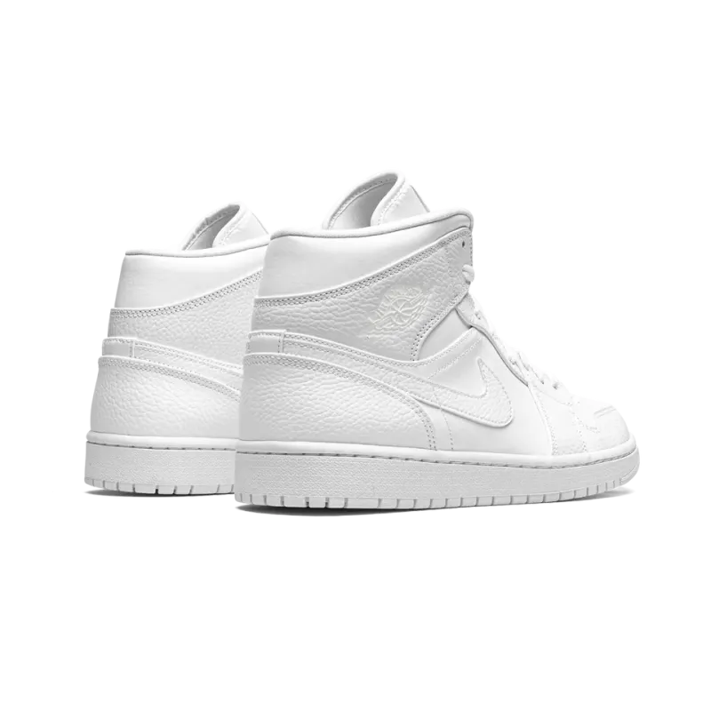Jordan Air Jordan 1 Mid Triple White Mens