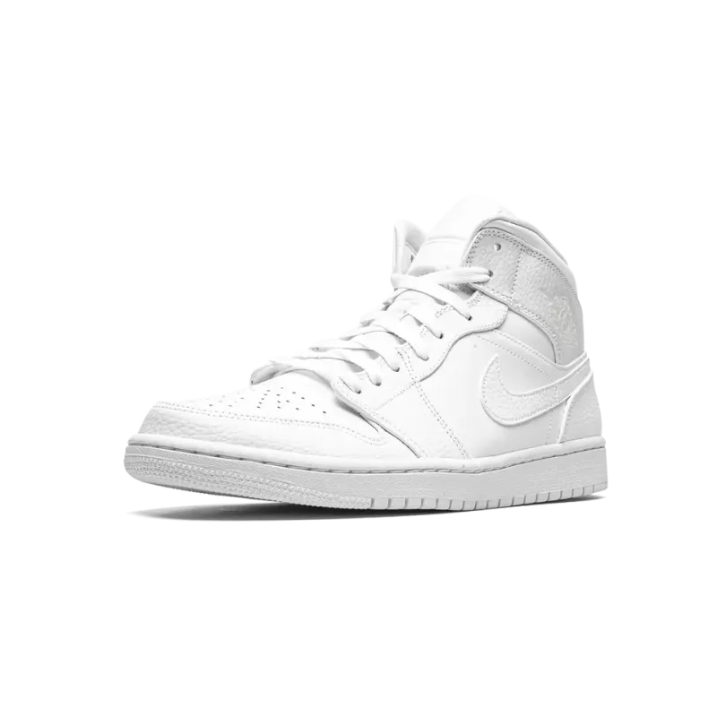 Jordan Air Jordan 1 Mid Triple White Mens