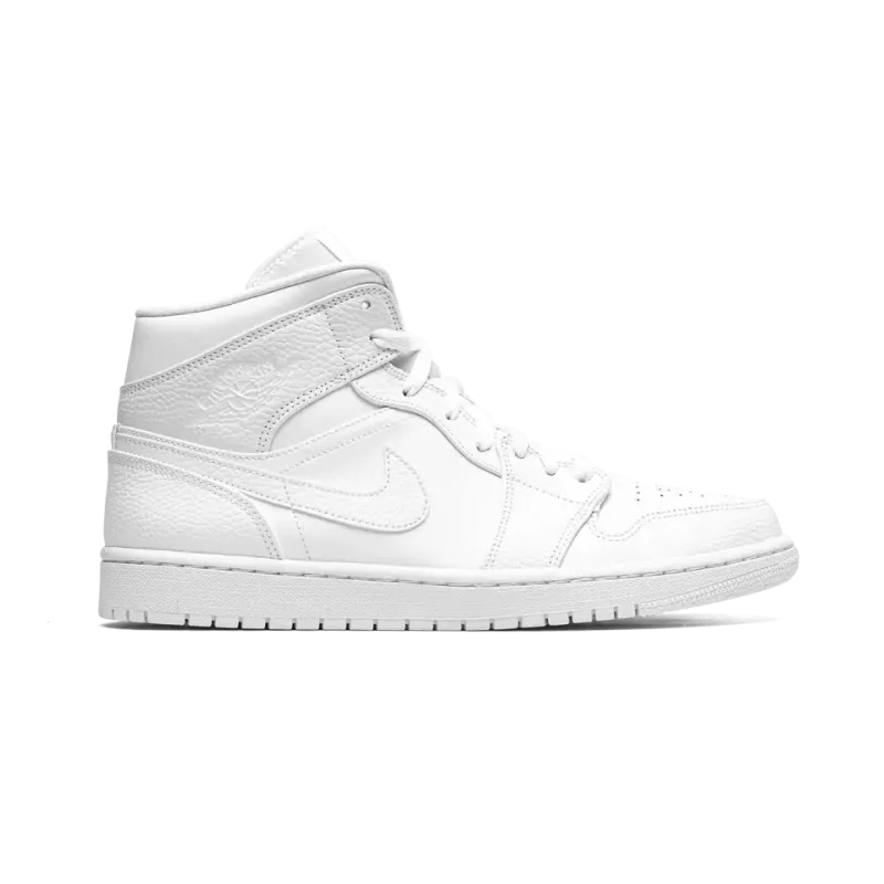 Jordan Air Jordan 1 Mid Triple White Mens