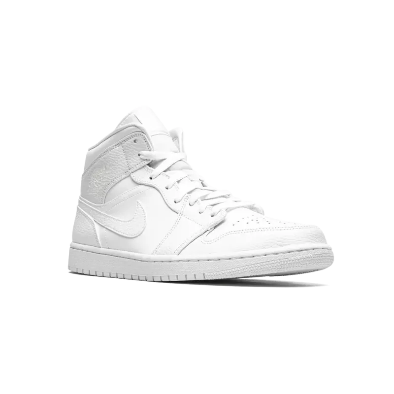 Jordan Air Jordan 1 Mid Triple White Mens