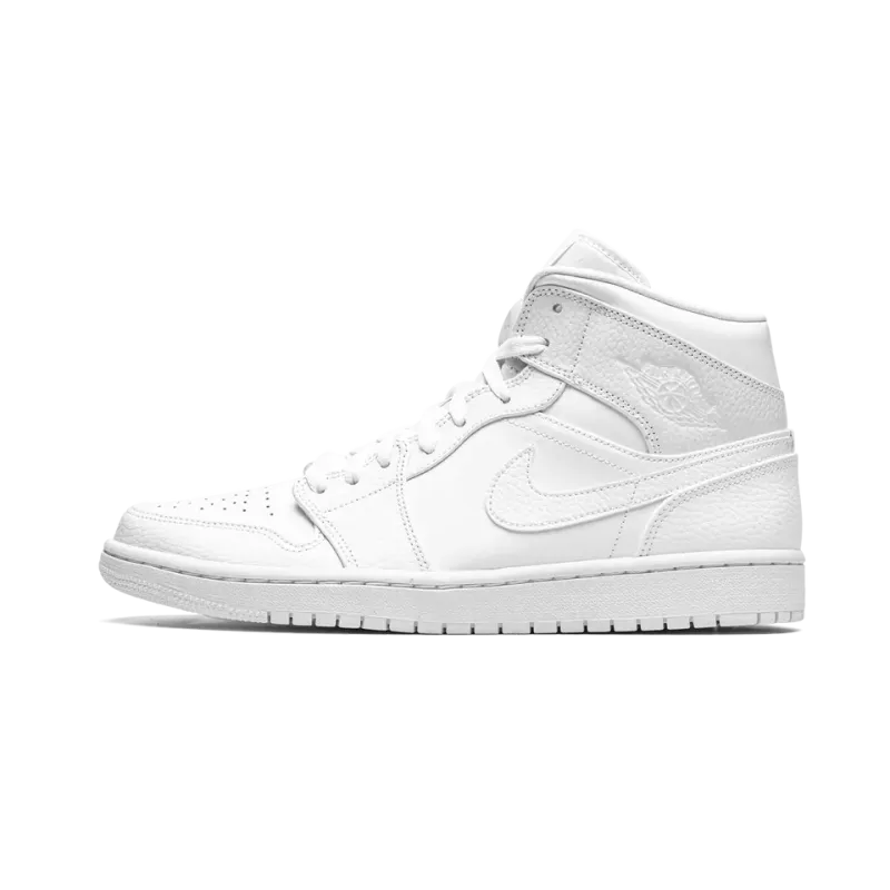 Jordan Air Jordan 1 Mid Triple White Mens