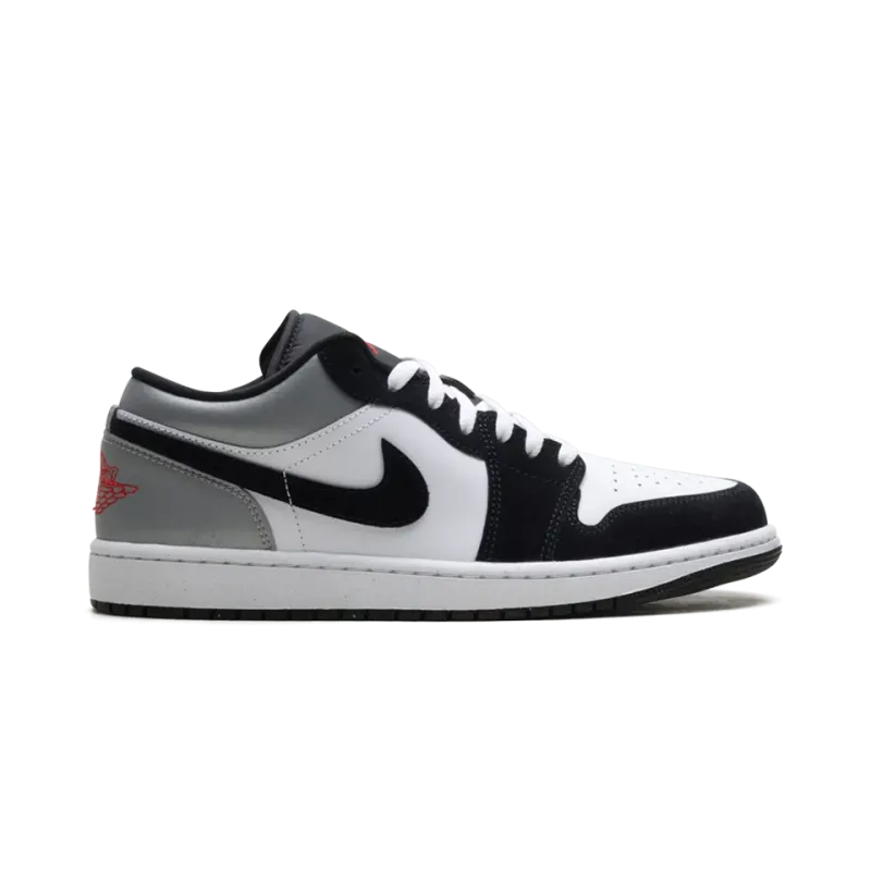 Jordan Jordan 1 Low SE White Fire Red Black Matte Silver Mens