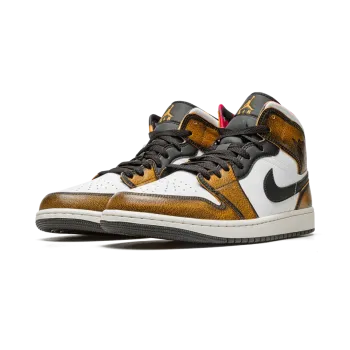 Jordan Air Jordan 1 Mid SE Orange Wear Away Mens