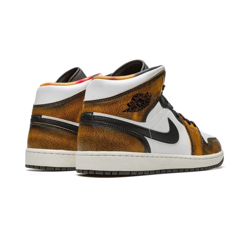Jordan Air Jordan 1 Mid SE Orange Wear Away Mens