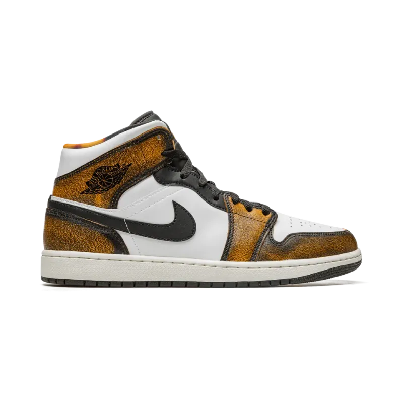 Jordan Air Jordan 1 Mid SE Orange Wear Away Mens