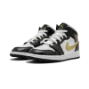 Jordan Air Jordan 1 Mid SE GS Black Gold Patent Leather Grade School