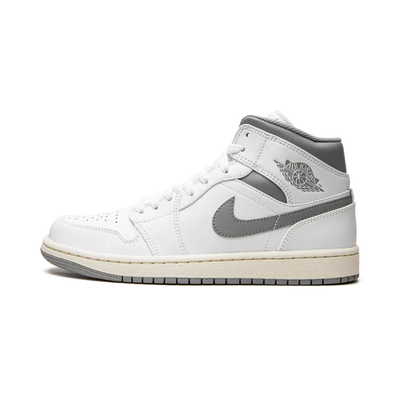 Jordan Air Jordan 1 Mid White / Stealth Grey Mens