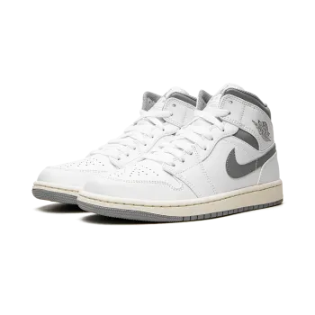 Jordan Air Jordan 1 Mid White / Stealth Grey Mens