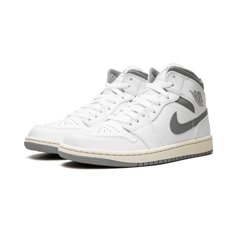 Jordan Air Jordan 1 Mid White / Stealth Grey Mens