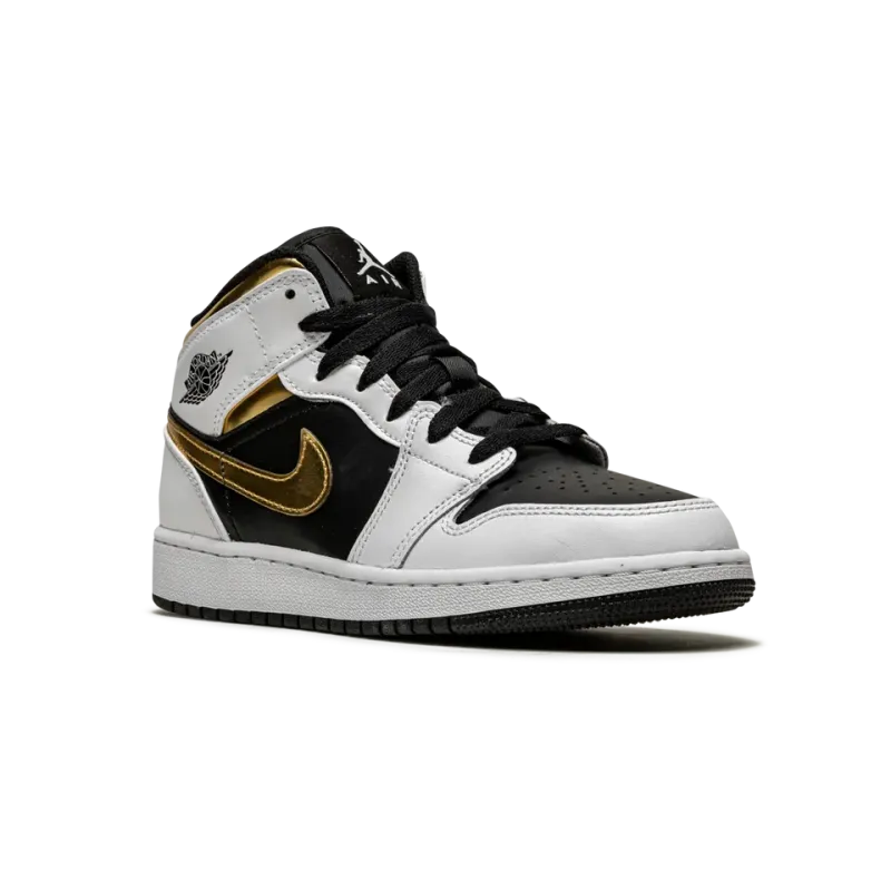Jordan Air Jordan 1 Mid GS White / Gold / Black Grade School