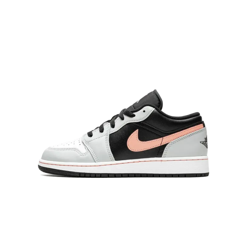 Jordan Jordan 1 Low GS Black Grey Pink Grade School