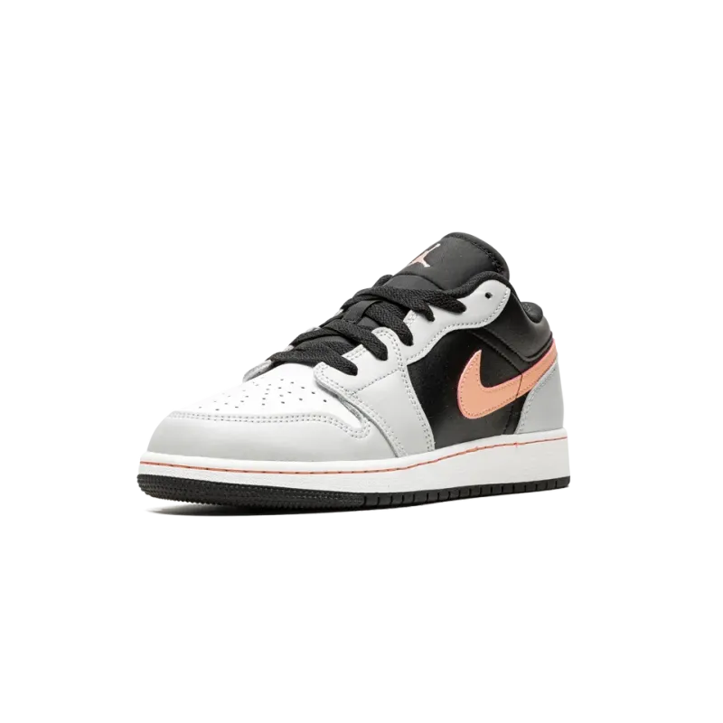 Jordan Jordan 1 Low GS Black Grey Pink Grade School