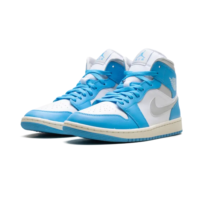 Jordan Jordan 1 Mid WMNS Dark Powder Blue White Sail Neutral Grey Womens