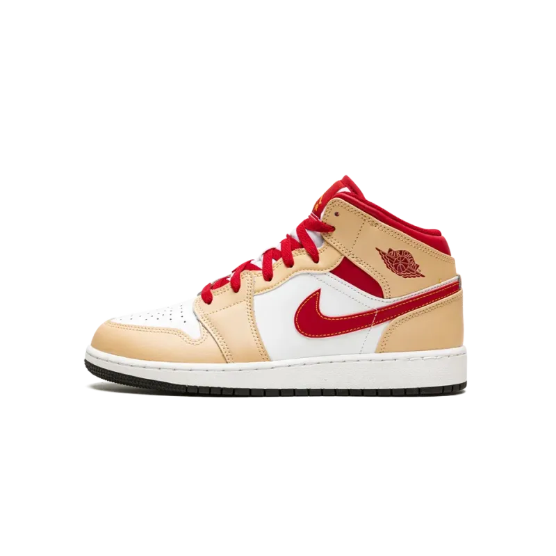 Jordan Air Jordan 1 Mid GS Beige / Red Grade School