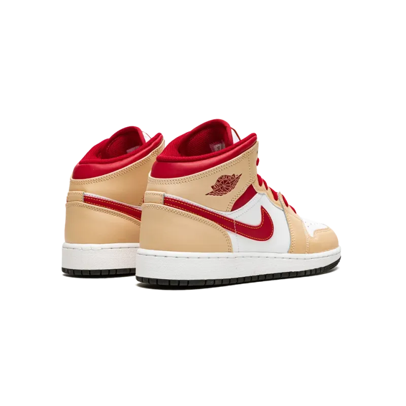 Jordan Air Jordan 1 Mid GS Beige / Red Grade School