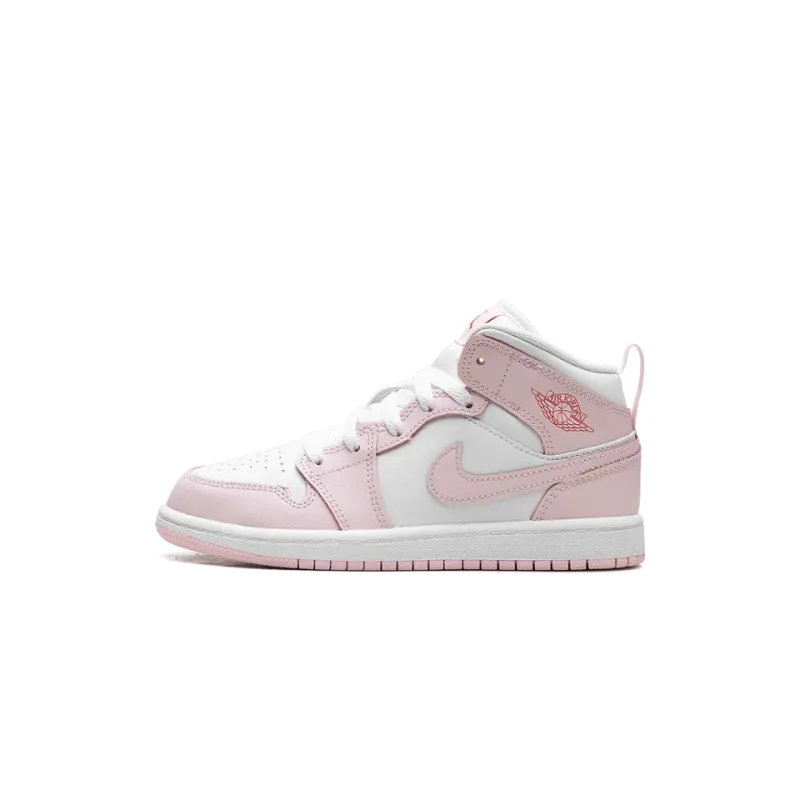 Jordan Jordan 1 Mid PS Pink Foam Fire Red White Pre School