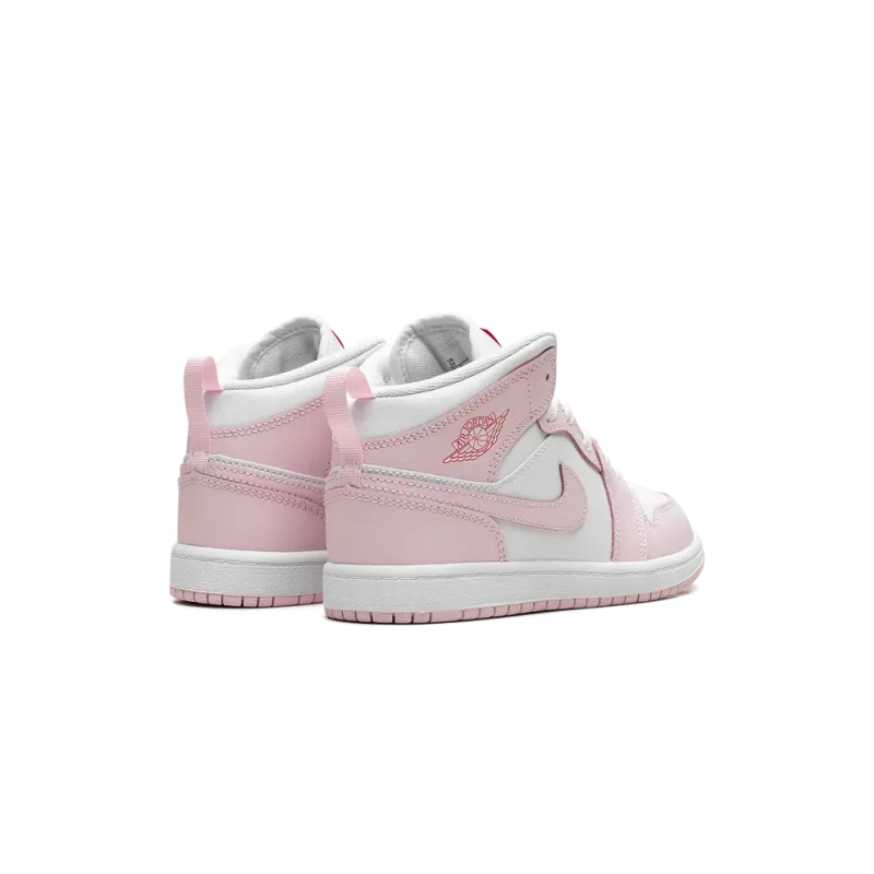 Jordan Jordan 1 Mid PS Pink Foam Fire Red White Pre School