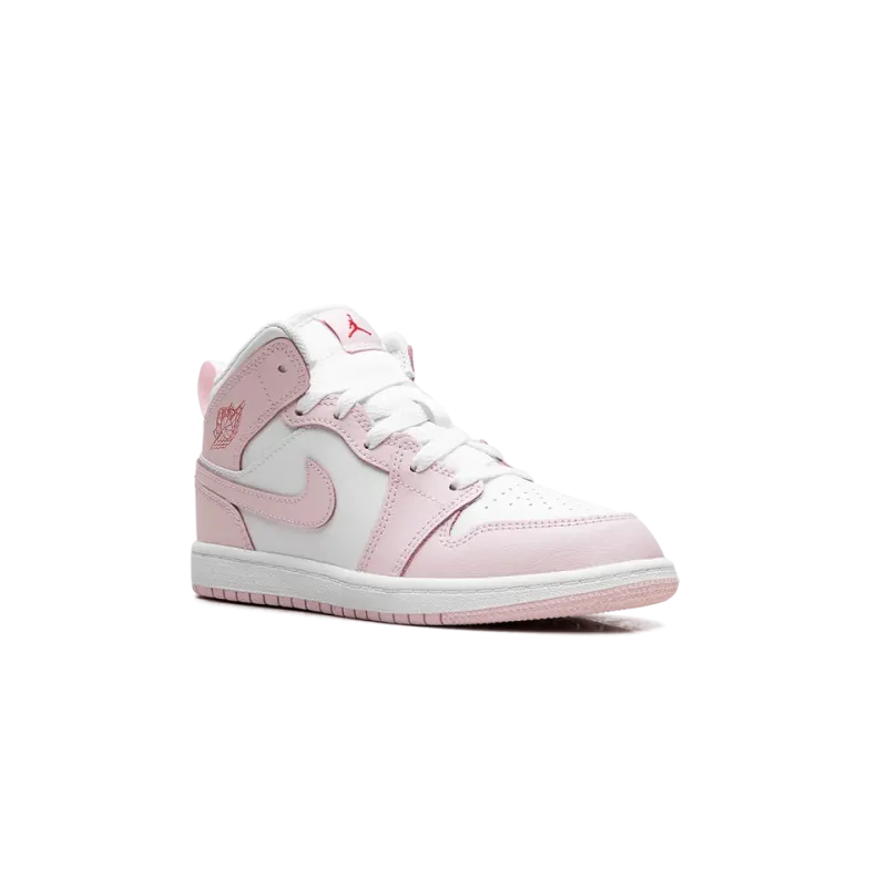 Jordan Jordan 1 Mid PS Pink Foam Fire Red White Pre School