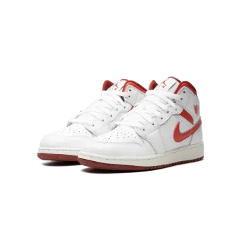 Jordan AIR JORDAN 1 MID SE GS WHITE DUNE RED Grade School