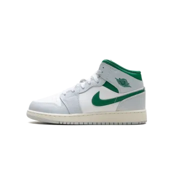 Jordan Jordan 1 Mid GS White Pure Platinum Pine Green Grade School