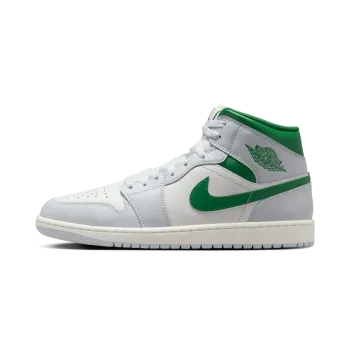 Jordan Jordan 1 Mid White Pure Platinum Pine Green Mens
