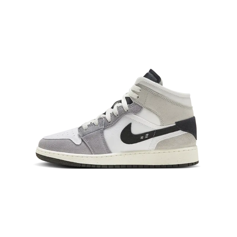 Jordan Air Jordan 1 Mid SE Craft GS Cement Grey Grade School