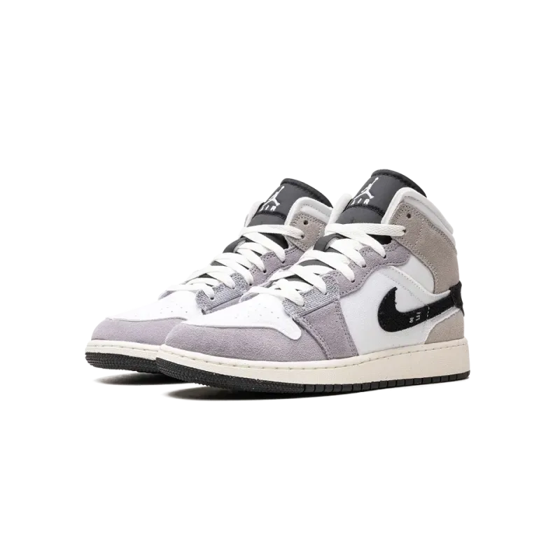 Jordan Air Jordan 1 Mid SE Craft GS Cement Grey Grade School