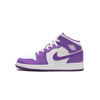 Jordan AIR JORDAN 1 MID GS White / Purple Venom Grade School