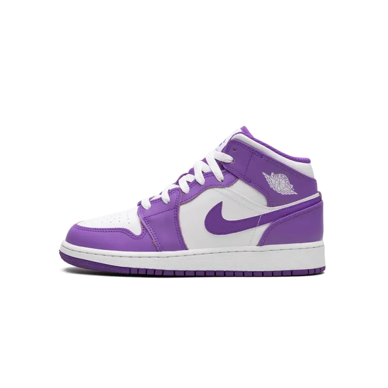 Jordan AIR JORDAN 1 MID GS White / Purple Venom Grade School