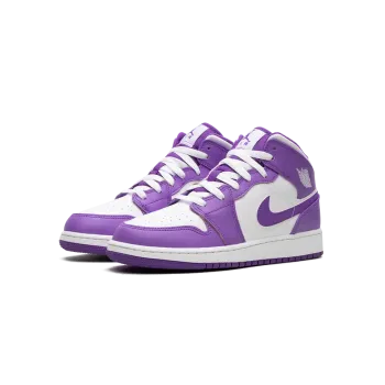 Jordan AIR JORDAN 1 MID GS White / Purple Venom Grade School