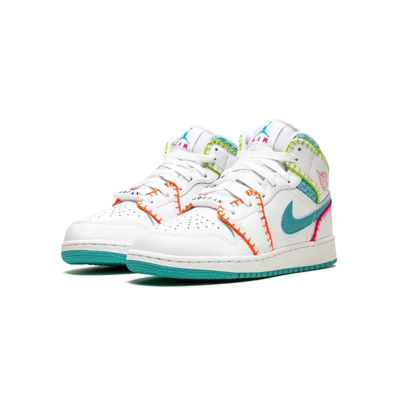 Jordan Jordan 1 Mid GS Multi Knit Grade School