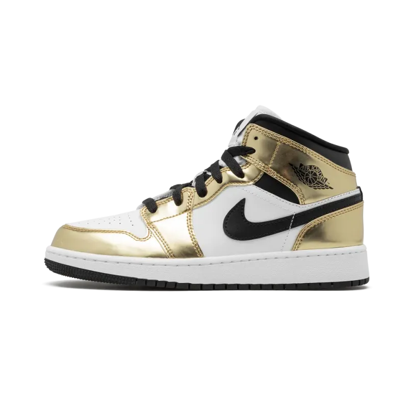 Jordan Air Jordan 1 Mid SE GS Metallic Gold Grade School