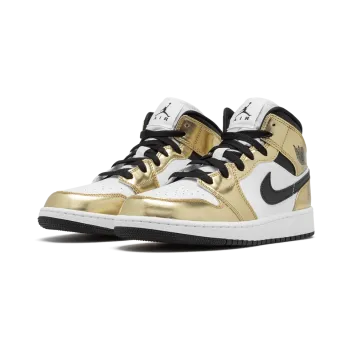Jordan Air Jordan 1 Mid SE GS Metallic Gold Grade School