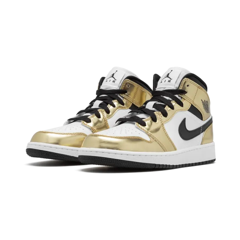 Jordan Air Jordan 1 Mid SE GS Metallic Gold Grade School