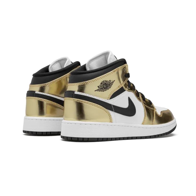 Jordan Air Jordan 1 Mid SE GS Metallic Gold Grade School