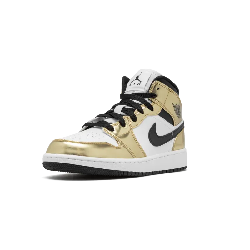 Jordan Air Jordan 1 Mid SE GS Metallic Gold Grade School