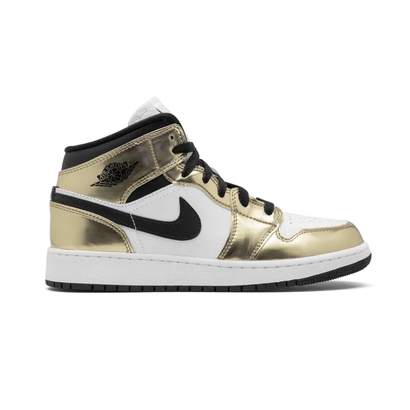 Jordan Air Jordan 1 Mid SE GS Metallic Gold Grade School