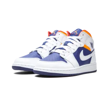 Jordan Air Jordan 1 Mid GS White Deep Royal Blue Grade School