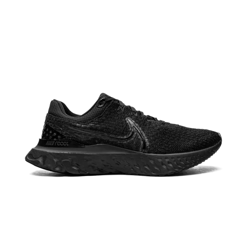 Nike React Infinity Run Flyknit 3 Triple Black Mens