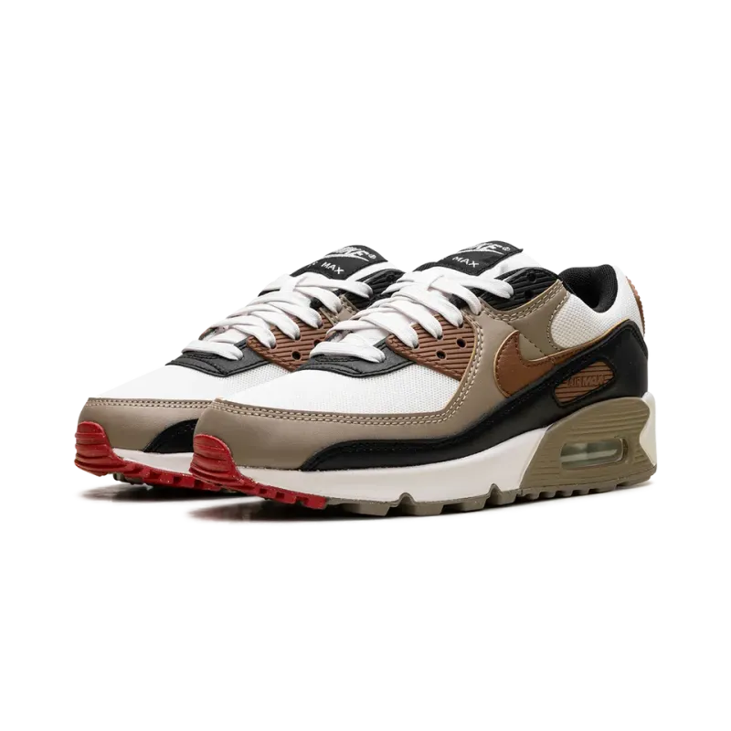 Nike Air Max 90 WMNS Phantom Black Fire Red Light British Tan Womens