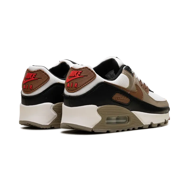 Nike Air Max 90 WMNS Phantom Black Fire Red Light British Tan Womens