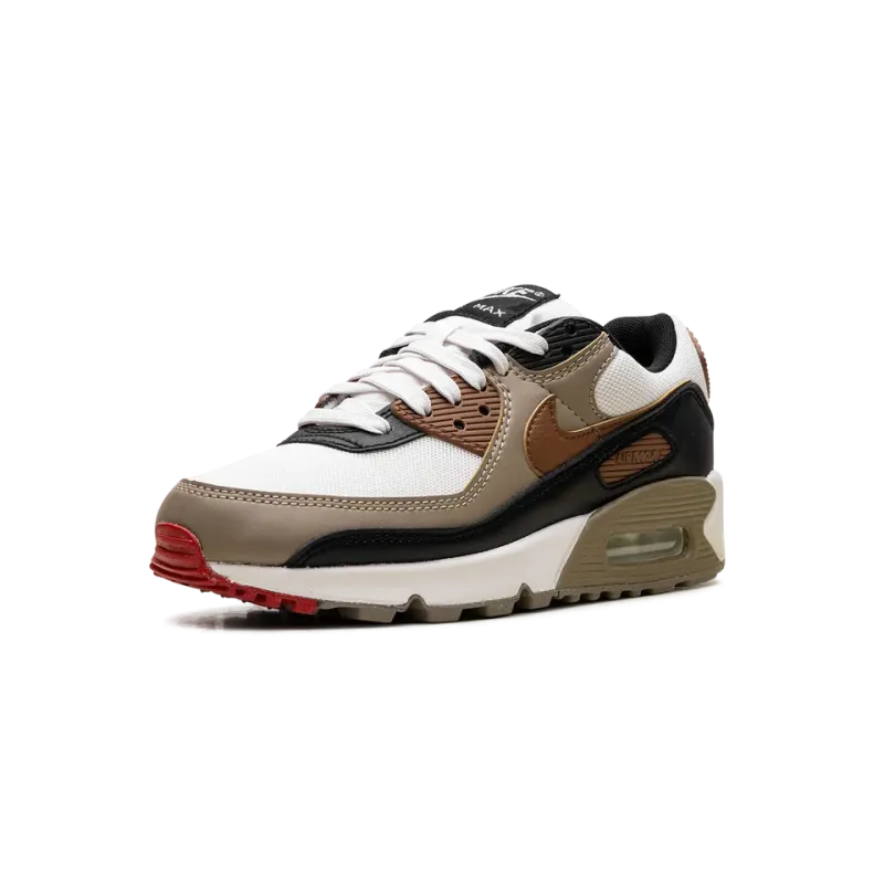 Nike Air Max 90 WMNS Phantom Black Fire Red Light British Tan Womens