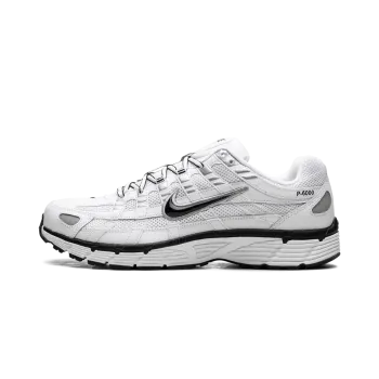 Nike P-6000 White Metallic Silver Black Mens