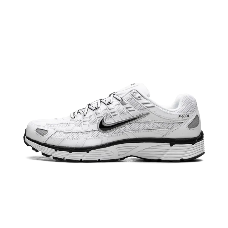 Nike P-6000 White Metallic Silver Black Mens
