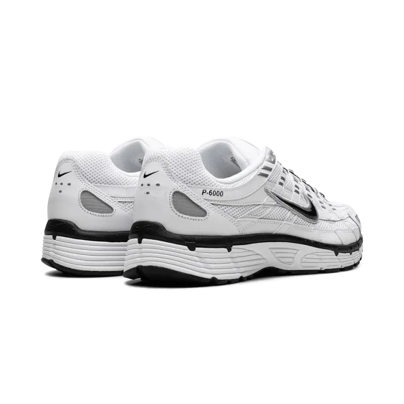 Nike P-6000 White Metallic Silver Black Mens