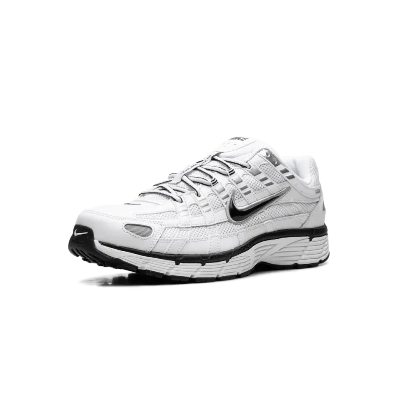 Nike P-6000 White Metallic Silver Black Mens