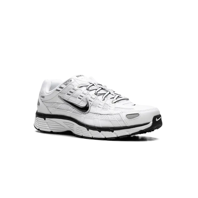 Nike P-6000 White Metallic Silver Black Mens