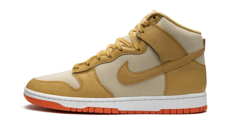 Nike Dunk High Gold Canvas Mens — Premium Wheat Gold Retro Dunk
