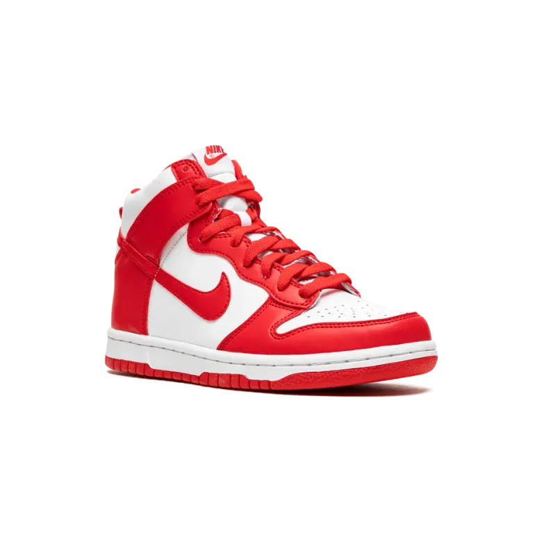 Nike Dunk High GS White / University Red Grade School