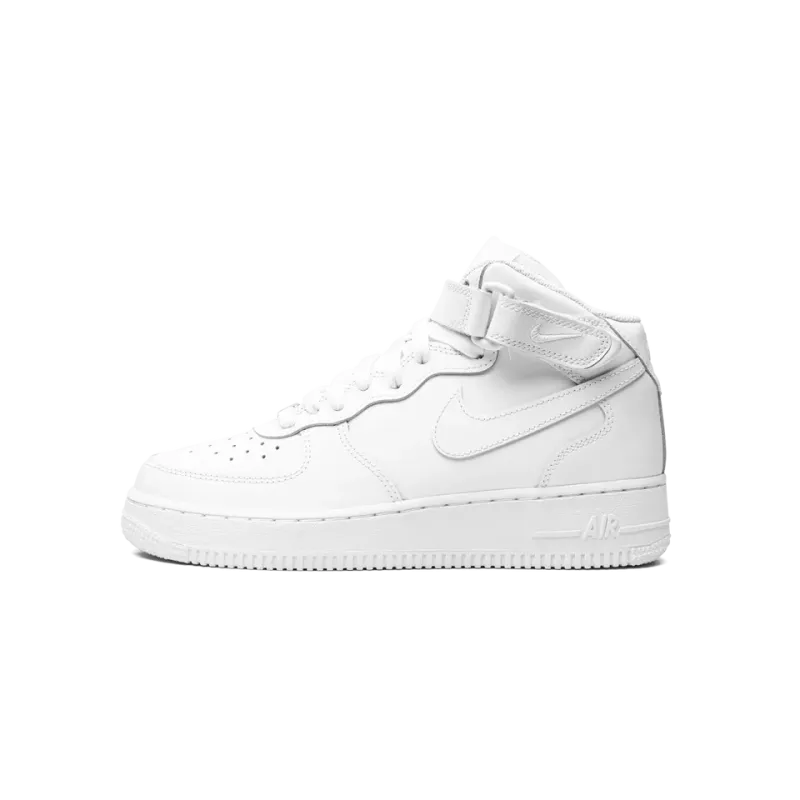 Nike Air Force 1 Mid GS Triple White Grade School
